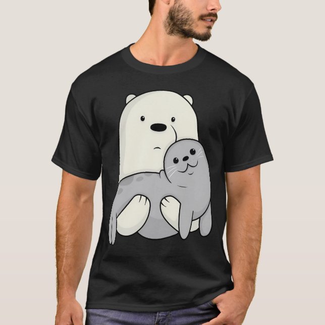 Ice Bear And Seal   T-Shirt (Front)