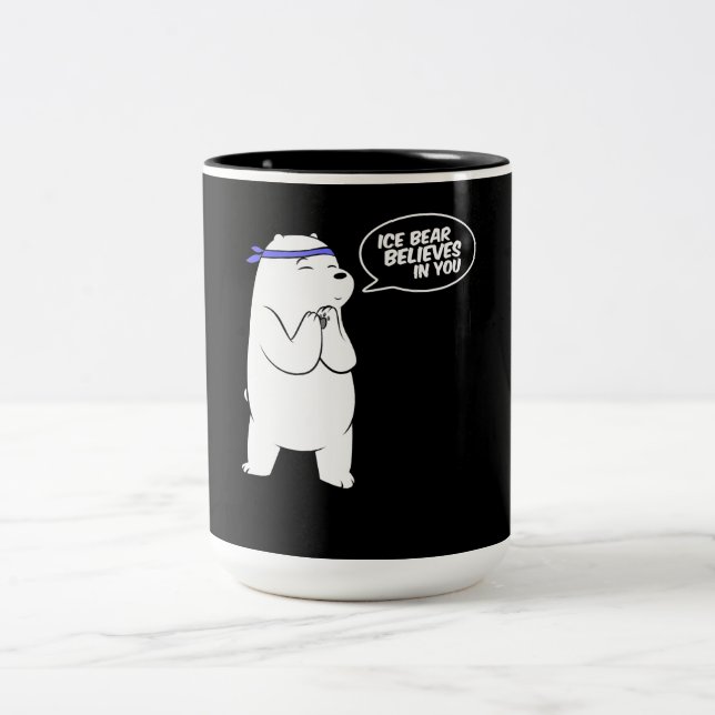 Ice Bear Believes In You Polar Bear Lover Two-Tone Coffee Mug (Center)