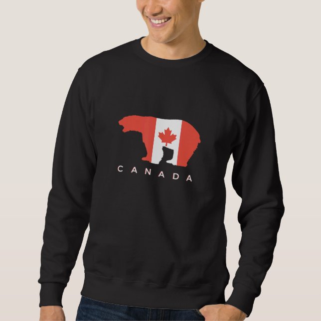 Ice Bear Canada Countries Canadian Flag Maple Leaf Sweatshirt (Front)