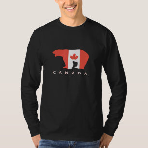 Ice Bear Canada Countries Canadian Flag Maple Leaf T-Shirt