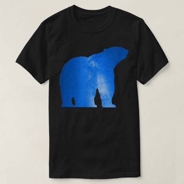 Ice Bear Polar Night Galaxy Stars Way Milky Magic  T-Shirt (Design Front)