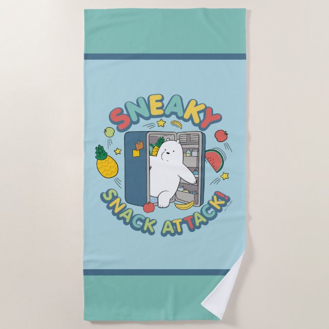 Ice Bear - Sneaky Snack Attack! Beach Towel (Front)