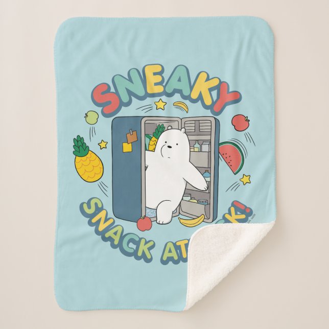 Ice Bear - Sneaky Snack Attack! Sherpa Blanket (Front)