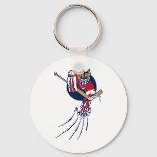 Ice Beast Lion Panther Cougar Hockey Claws Logo  Key Ring