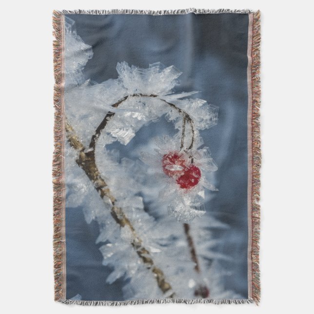 Ice Berries Throw Blanket (Front Vertical)