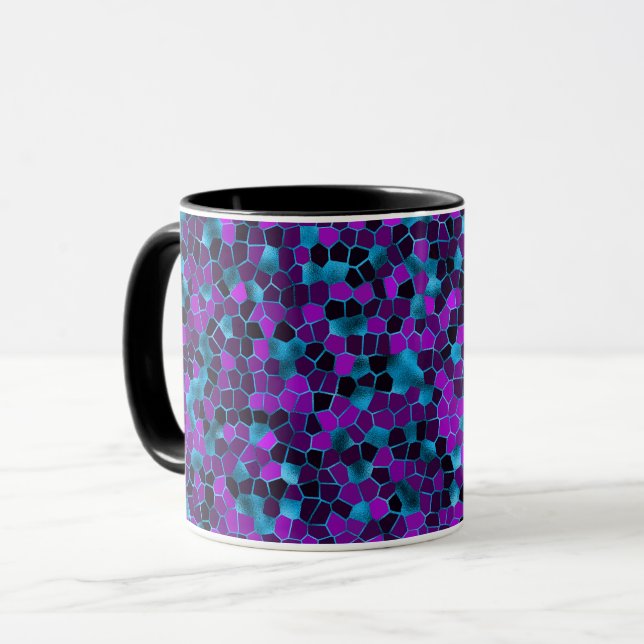 Ice Blue and Violet Shatter Mug (Front Left)