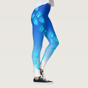Ice Blue Bear Paws - Leggings