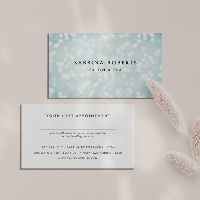 Ice Blue Bokeh Appointment Card (Creator Uploaded)