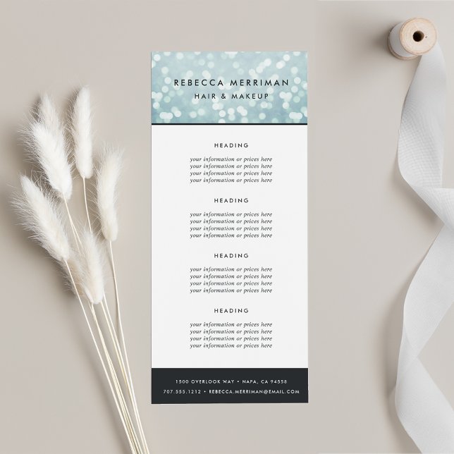 Ice Blue Bokeh | Pricing or Services Rack Card (Creator Uploaded)