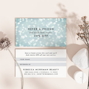 Ice Blue Bokeh Referral Card