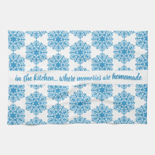 Ice-Blue Christmas Snowflake Kitchen Towels