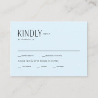 Ice Blue Contemporary Wedding RSVp