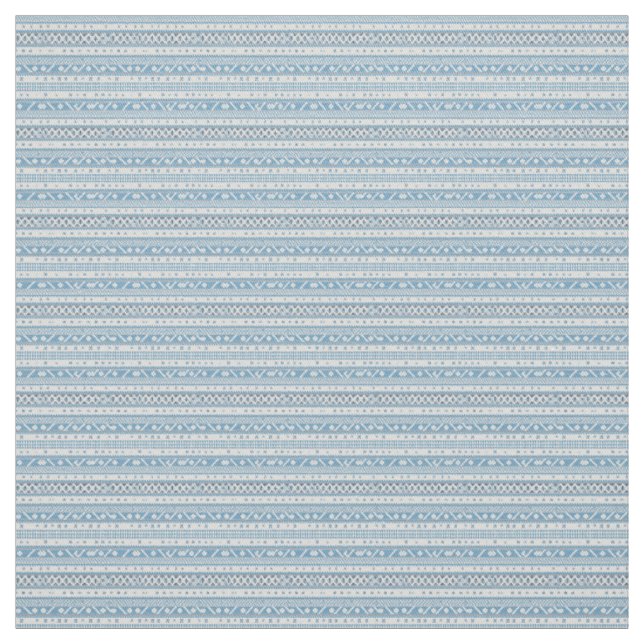 Ice Blue Fair Isle Nordic Knit Pattern Fabric (Swatch)