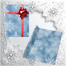 Ice Blue Fairytale Winter Silver Snowflakes Frost 