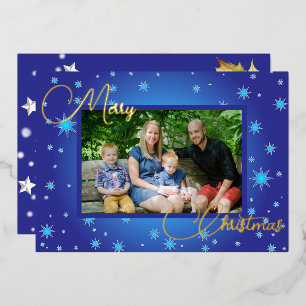 Ice Blue Family Photo Christmas Greeting