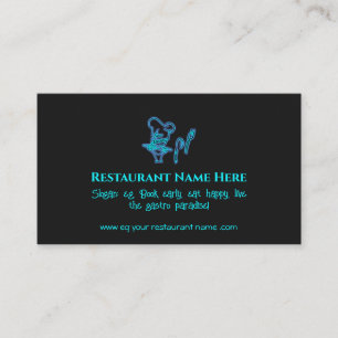 Ice blue fine dining restaurant logo business card