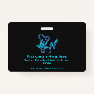 Ice blue fine dining restaurant logo ID badge