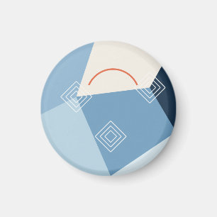 Ice blue geometric glacier pattern magnet