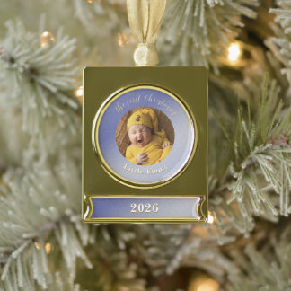 Ice Blue Glitter Baby’s First Christmas Ornament