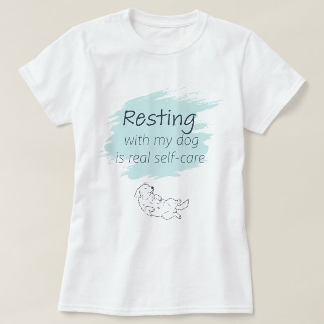 Ice Blue Golden Retriever Self‑Care Tee (Design Front)