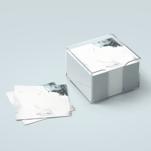 Ice Blue Gray Black Marble Background Post-it Notes