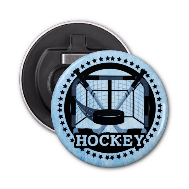 Ice Blue Hockey  Bottle Opener (Front)