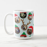 Ice Blue Silly Christmas Hat Dog Photo Collage Coffee Mug<br><div class="desc">This funny and very merry Christmas gift mug will delight friends and family when you personalise it with the photos of your kids, family, friends and pets putting the whole crazy cast of characters in silly holiday Santa and elf hats. There is even a pair of reindeer antlers for that...</div>