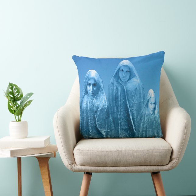 Ice Blue Sky Poster Throw Pillow (Chair)