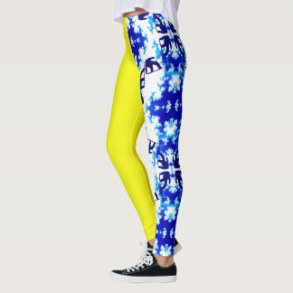Ice Blue Snowboarder Sky Yellow Snowboarding Sport Leggings