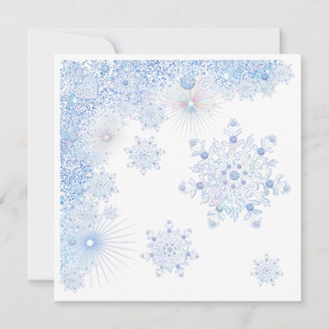 Ice Blue Snowflake Card (Front)