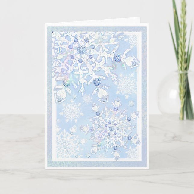 Ice Blue Snowflake Card (Front)