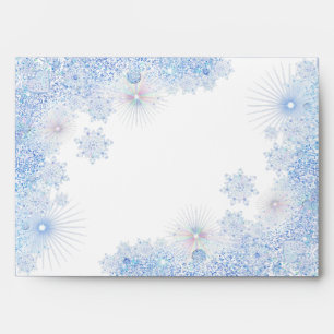 Ice blue snowflake envelope