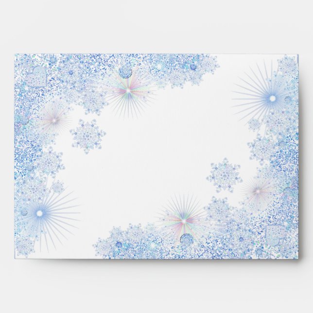 Ice blue snowflake envelope (Front)