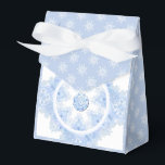 Ice blue snowflake favour box<br><div class="desc">In winter,  these ice-blue snowflakes fall on my imaginary world. They have 7 branches,  soft blue tones and rhinestones embedded inside. For anyone who loves blue pastels and snowy holidays.</div>