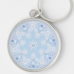 Ice Blue Snowflake Key Ring