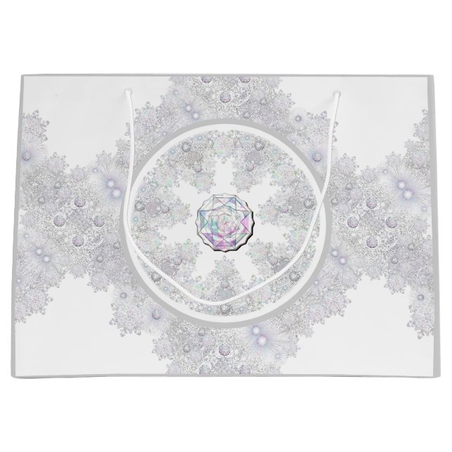 Ice blue snowflake large gift bag (Front)