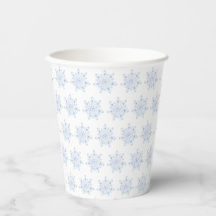 Ice blue snowflake paper cups