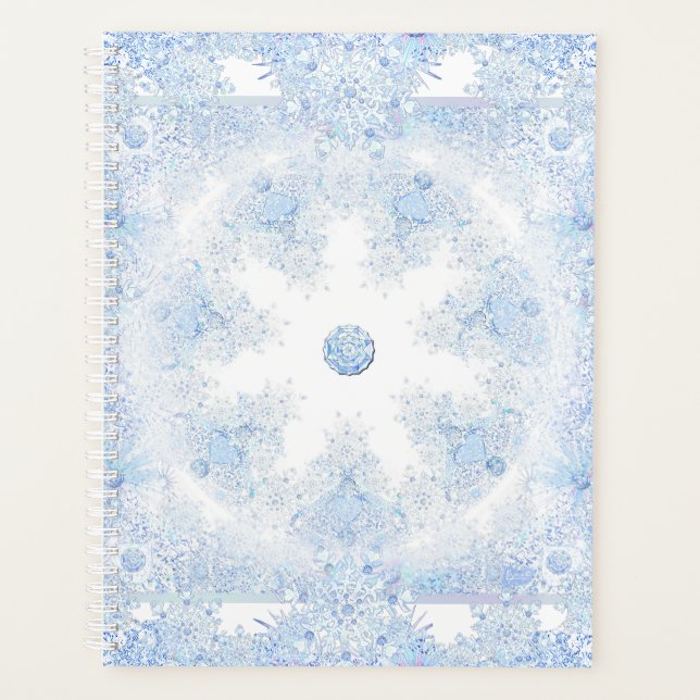 Ice blue snowflake planner (Front)