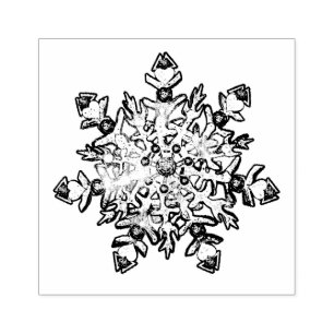 Ice blue snowflake rubber stamp