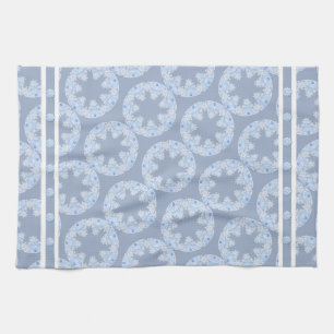 Ice blue snowflake tea towel