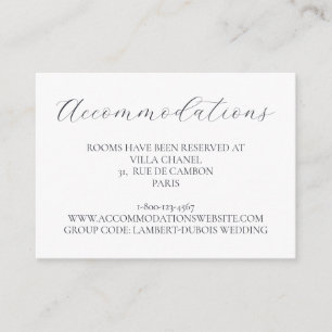 Ice Blue Snowflake Winter Wedding Accommodations Enclosure Card