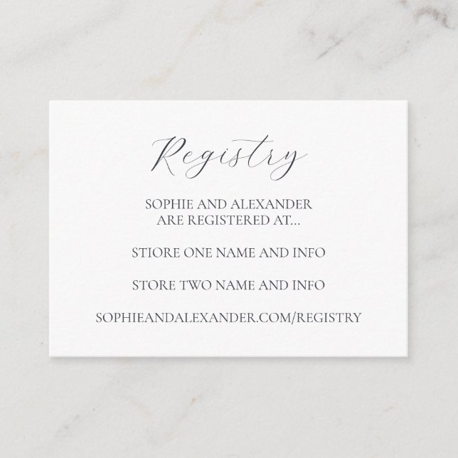 Ice Blue Snowflake Winter Wedding Registry Enclosure Card (Front)