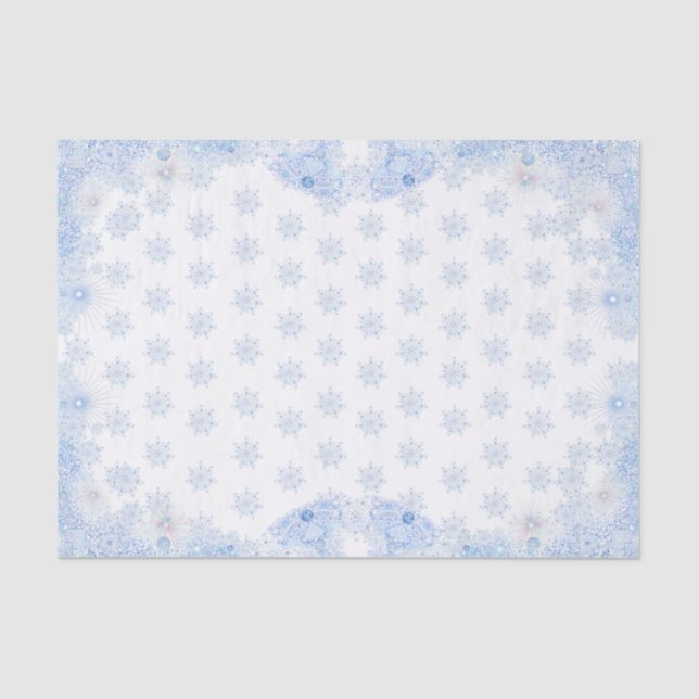 Ice blue snowflake wrapping paper (Front)