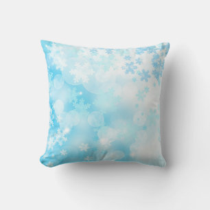 Ice Blue Snowflakes Cushion