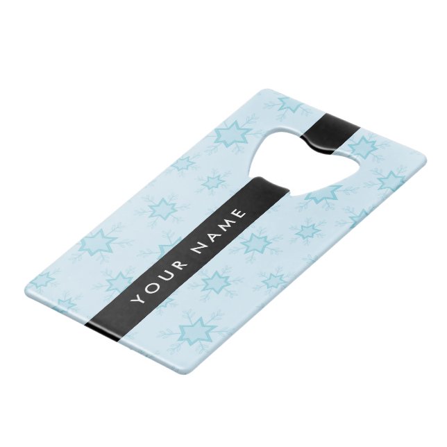 Ice Blue Snowflakes, Your name, Personalise (Front Angled)