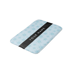 Ice Blue Snowflakes, Your name, Personalise Bath Mat