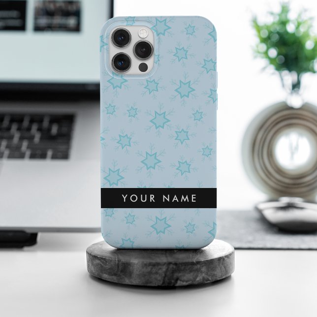 Ice Blue Snowflakes, Your name, Personalise Case-Mate iPhone Case (Creator Uploaded)