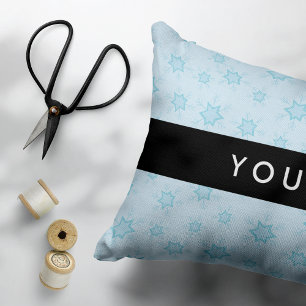 Ice Blue Snowflakes, Your name, Personalise Decorative Cushion