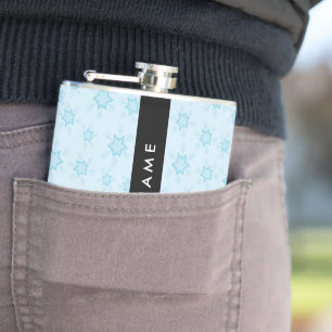 Ice Blue Snowflakes, Your name, Personalise Hip Flask
