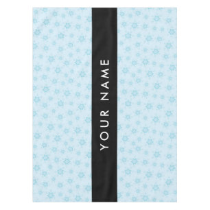 Ice Blue Snowflakes, Your name, Personalise Tablecloth